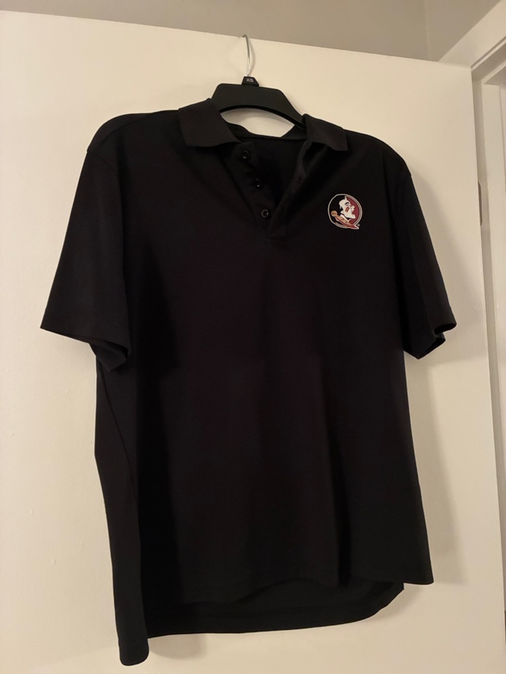 Colosseum Men’s Black Polo Shirt with FSU Embroidered Crest
